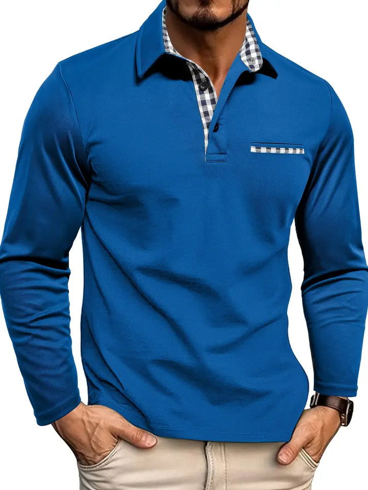 Henri | Long Sleeve Polo Shirt with Tailored Sturdy Build for Men