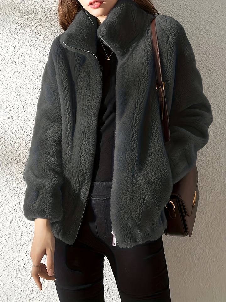 Avelora | Cosy Zip Jacket with Plush Feel and Modern Cut for Women