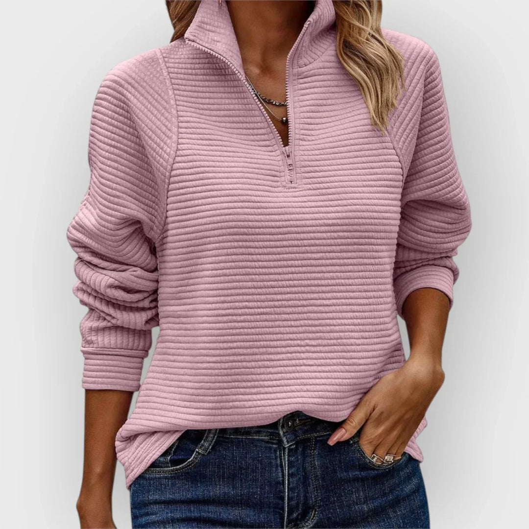 Coraline | Half-Zip Pullover with V-Neck Collar for Women