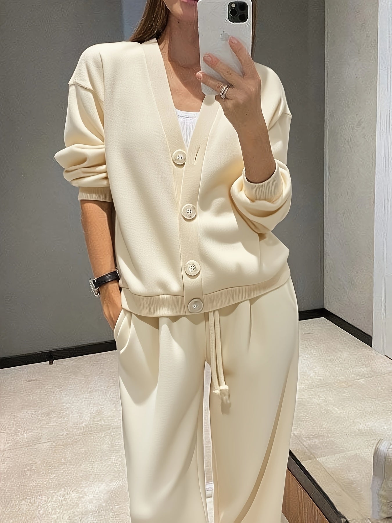 Zara - Soft Button-Front Jacket with Pants Set