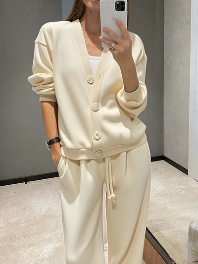 Zara - Soft Button-Front Jacket with Pants Set