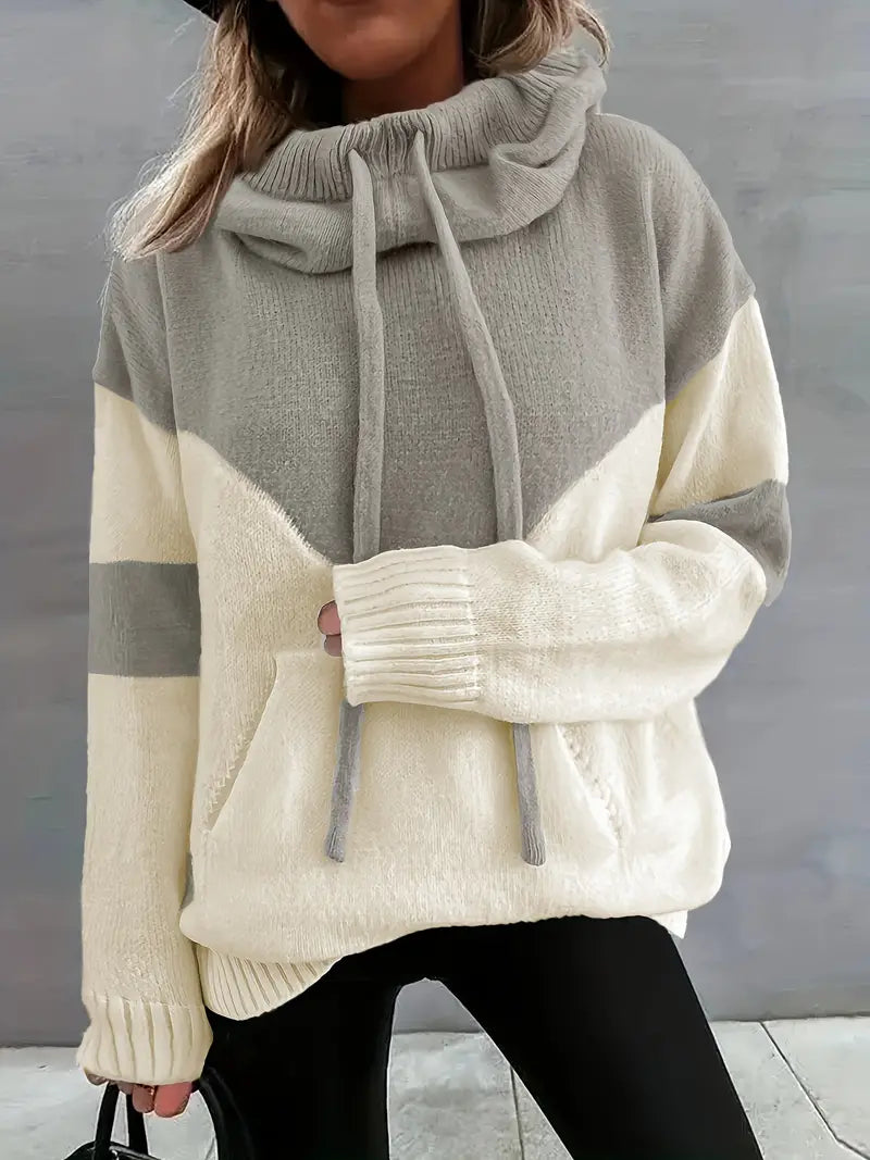 Riona | Dual Tone Cosy Hoodie with Colour Block Design for Women