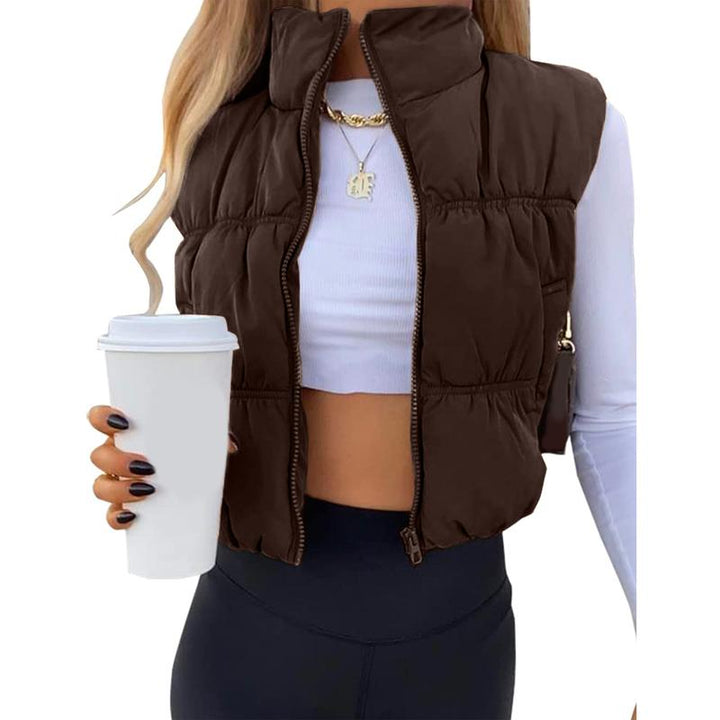 Caroline | Sleeveless Puffer Vest with Sleek Stand Collar for Women