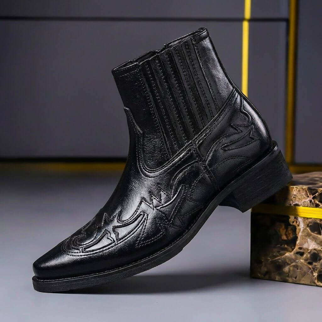 Beckett | Italian Leather Boots with Polished Vintage Finish for Men
