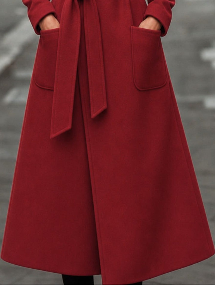 Maren | Belted Wool Winter Coat with Notch Collar for Women