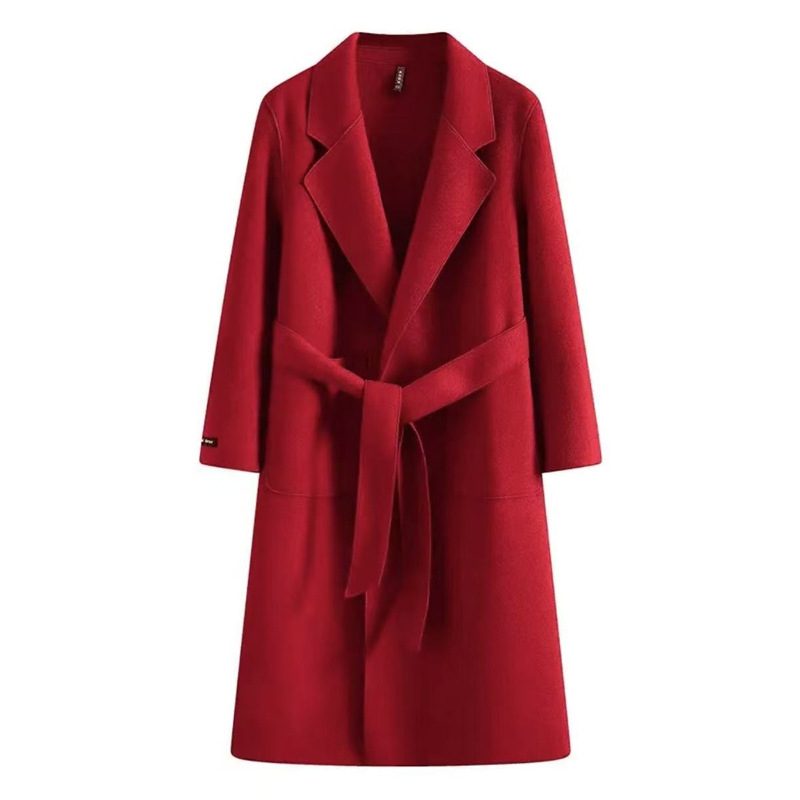 Maren | Belted Wool Winter Coat with Notch Collar for Women