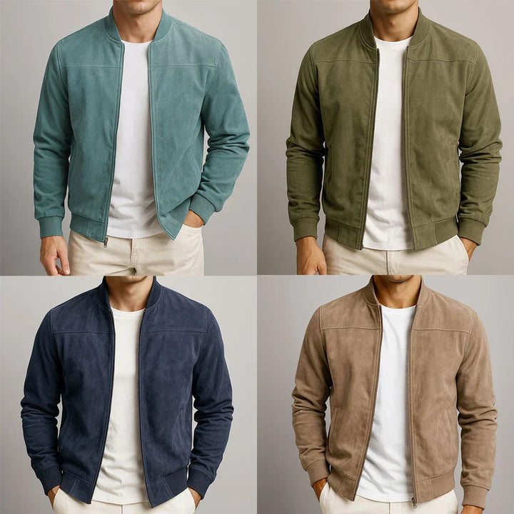 Riviera | Italian Suede Bomber Jacket with Smooth Lining for Men