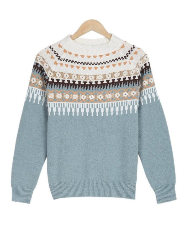 Avery | Fair Isle Knit Sweater with Classic Repeating Pattern for Women