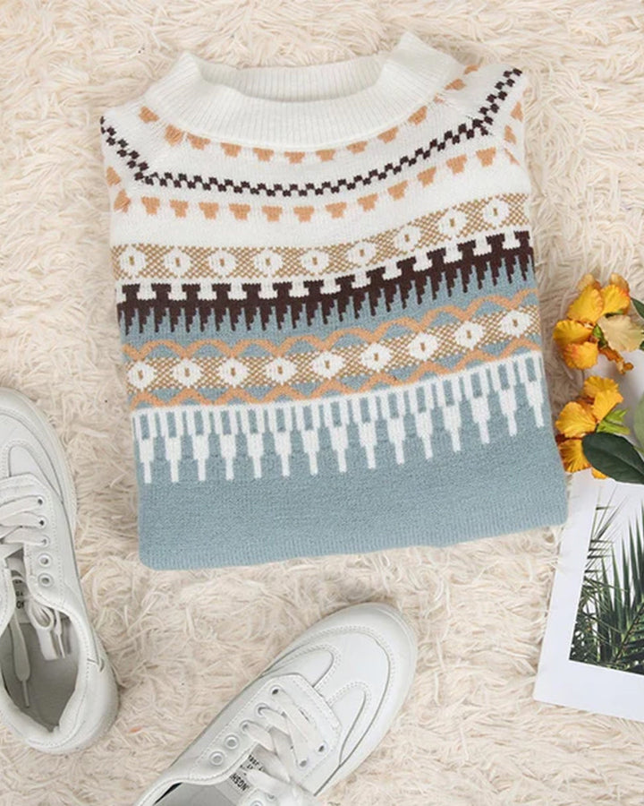 Avery | Fair Isle Knit Sweater with Classic Repeating Pattern for Women