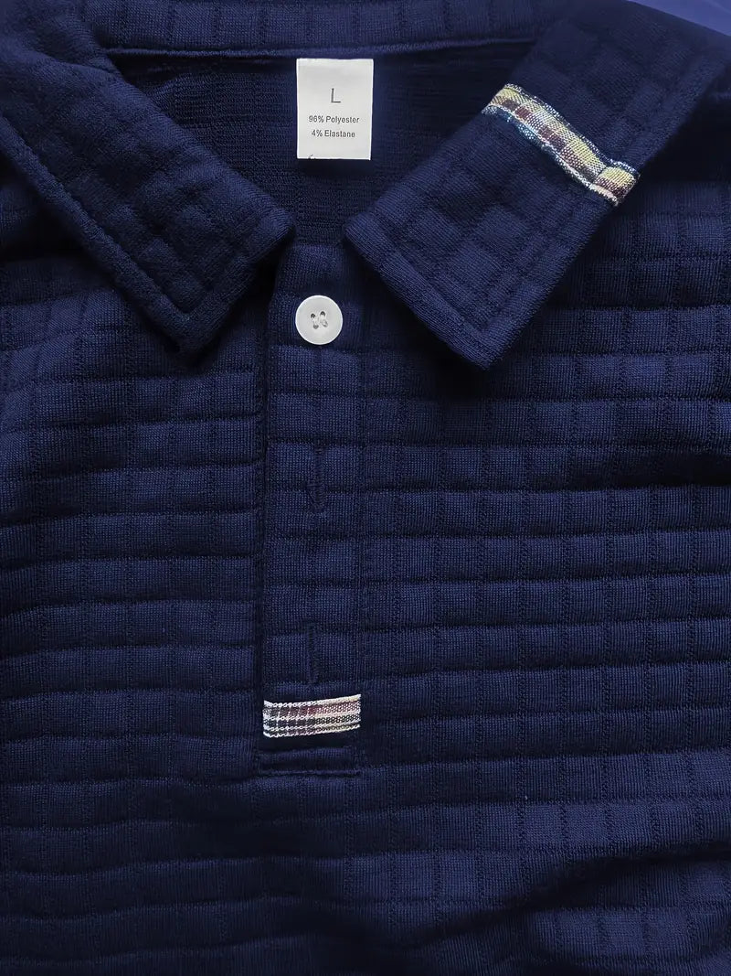 Ivor | Slim Fit Textured Polo with Zip Sleeve Pocket for Men