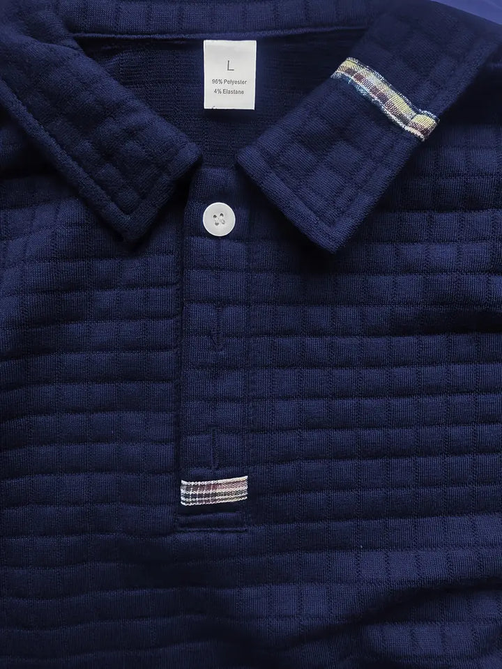 Ivor | Slim Fit Textured Polo with Zip Sleeve Pocket for Men