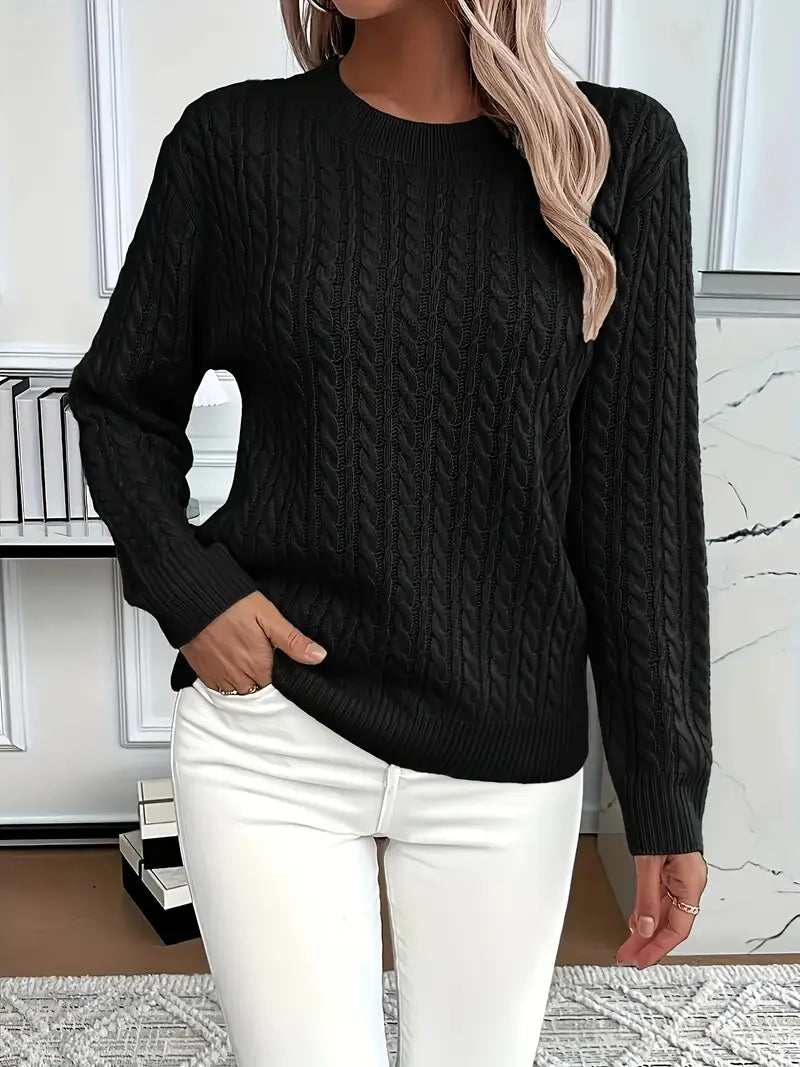 Lena | Classic Cable Knit Sweater with High Quality Yarn for Women