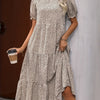 Harriet - Casual Round Neck Dress With Ruffle Detail