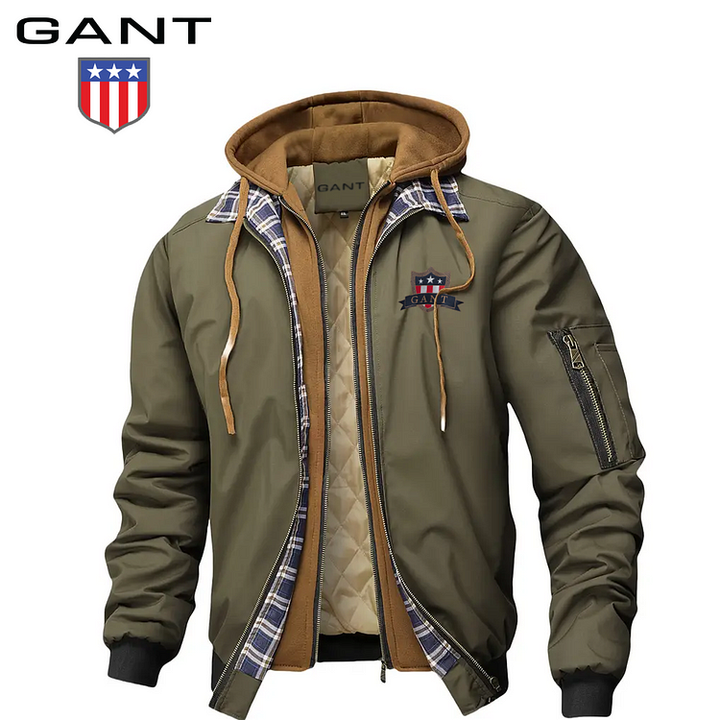 Fergus | Classic Bomber Jacket with Ribbed Trims and Zip Front for Men