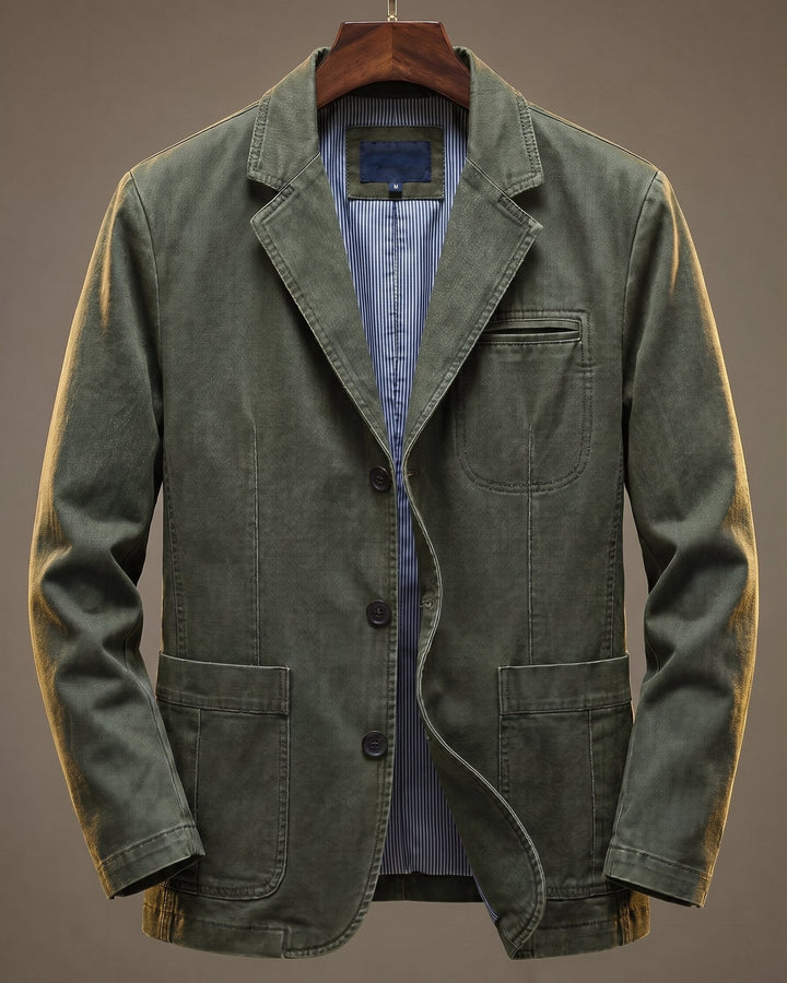 Dorian | Washed Heavyweight Denim Blazer with Structured Cut for Men