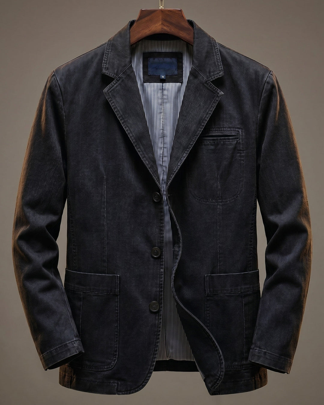 Dorian | Washed Heavyweight Denim Blazer with Structured Cut for Men
