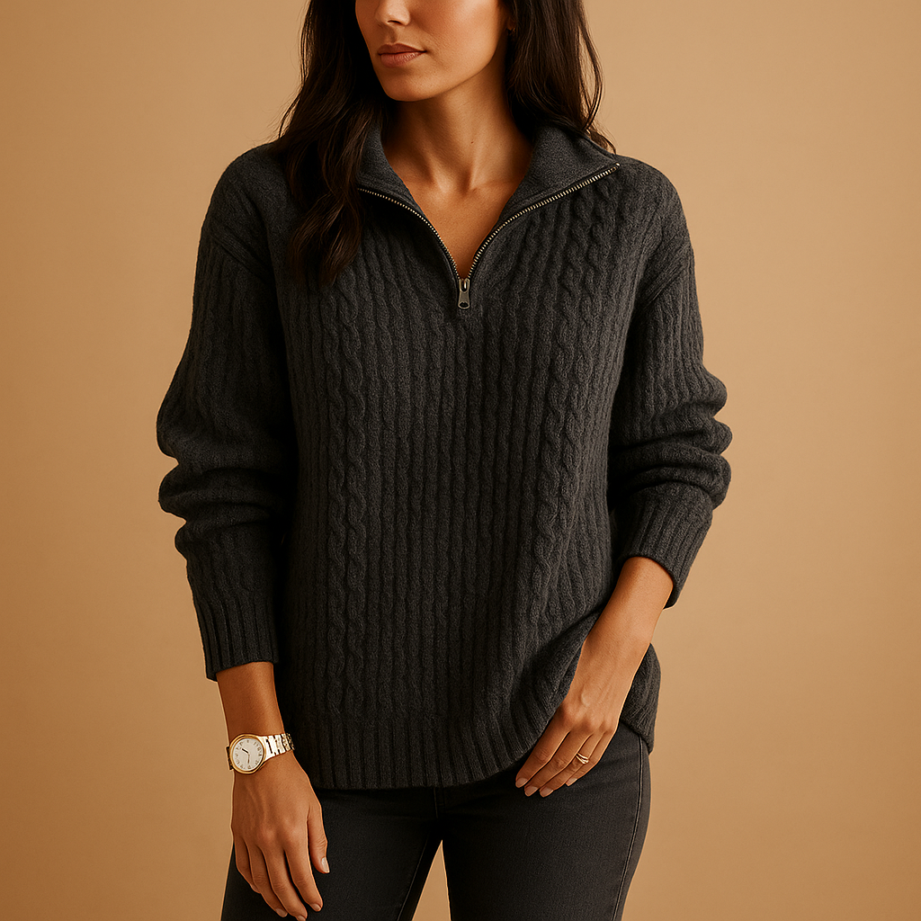 Sophie - Elegant Half-Zip Sweater