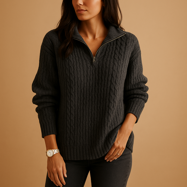 Sophie - Elegant Half-Zip Sweater
