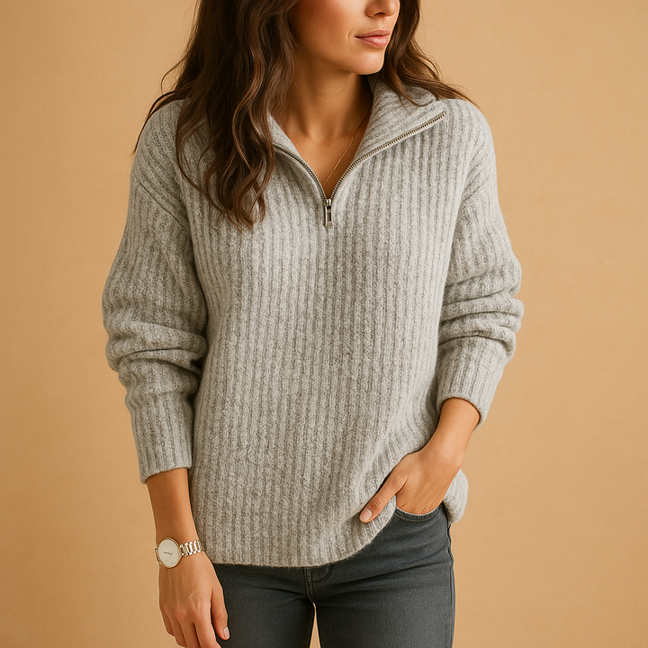 Sophie - Elegant Half-Zip Sweater