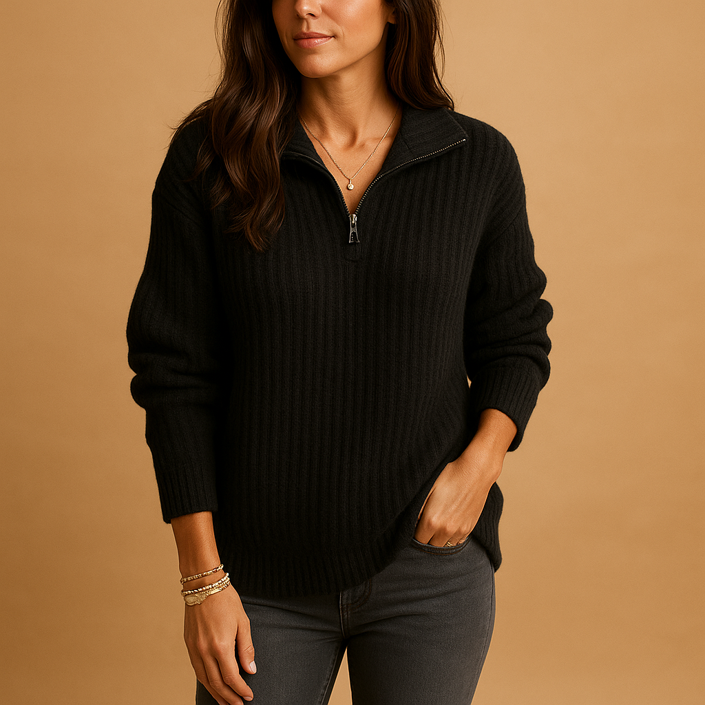 Sophie - Elegant Half-Zip Sweater
