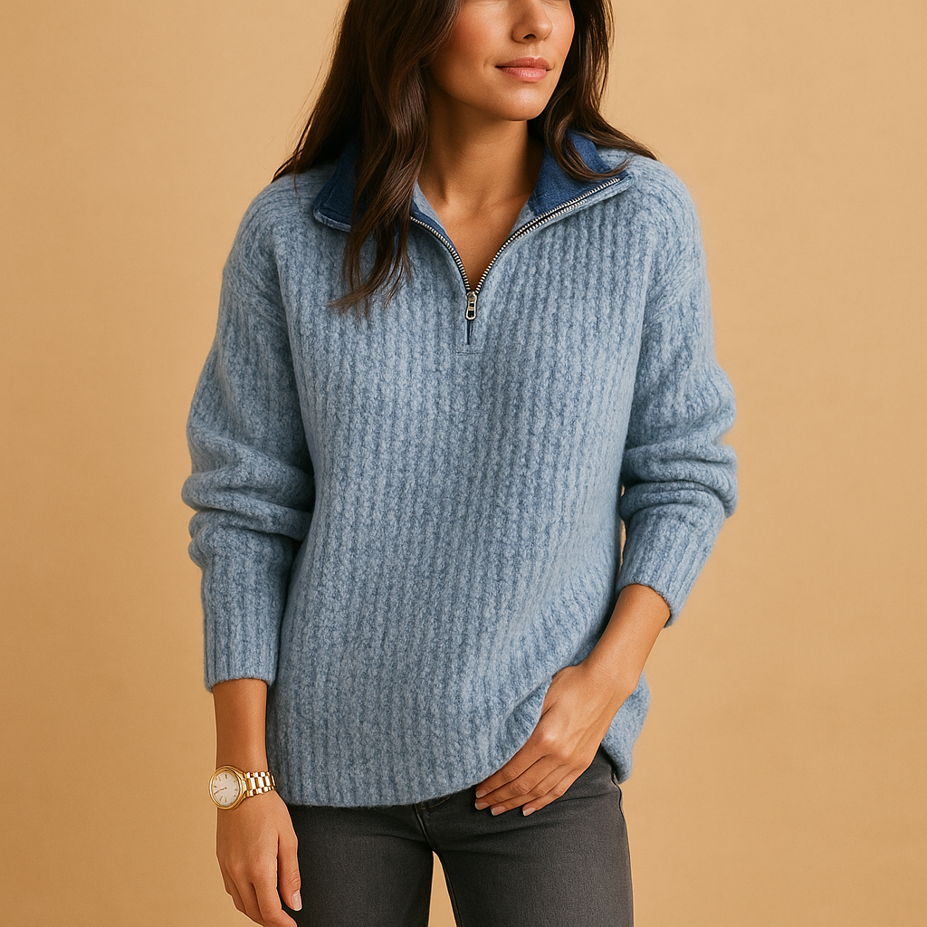 Sophie - Elegant Half-Zip Sweater