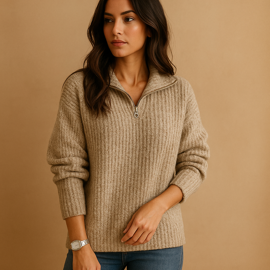 Sophie - Elegant Half-Zip Sweater