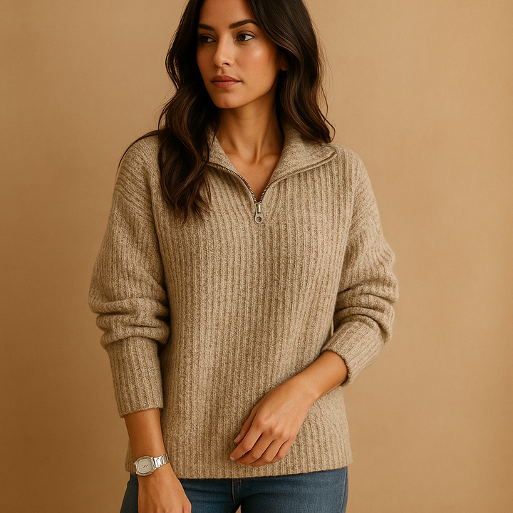 Sophie - Elegant Half-Zip Sweater