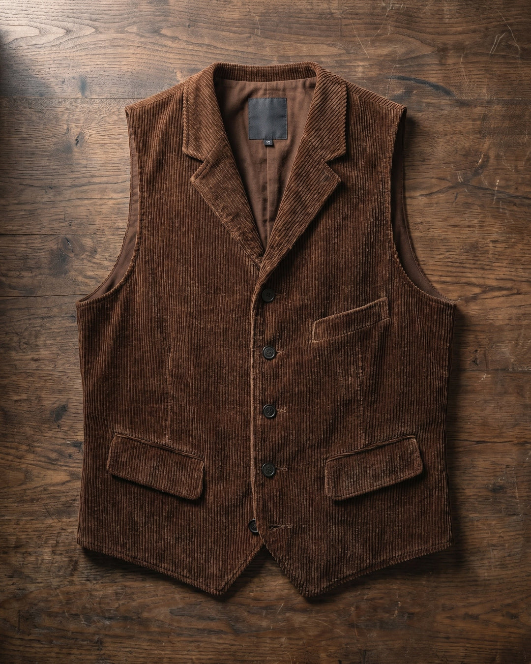 Giorgio | Wide Wale Corduroy Vest with Notch Lapel for Men