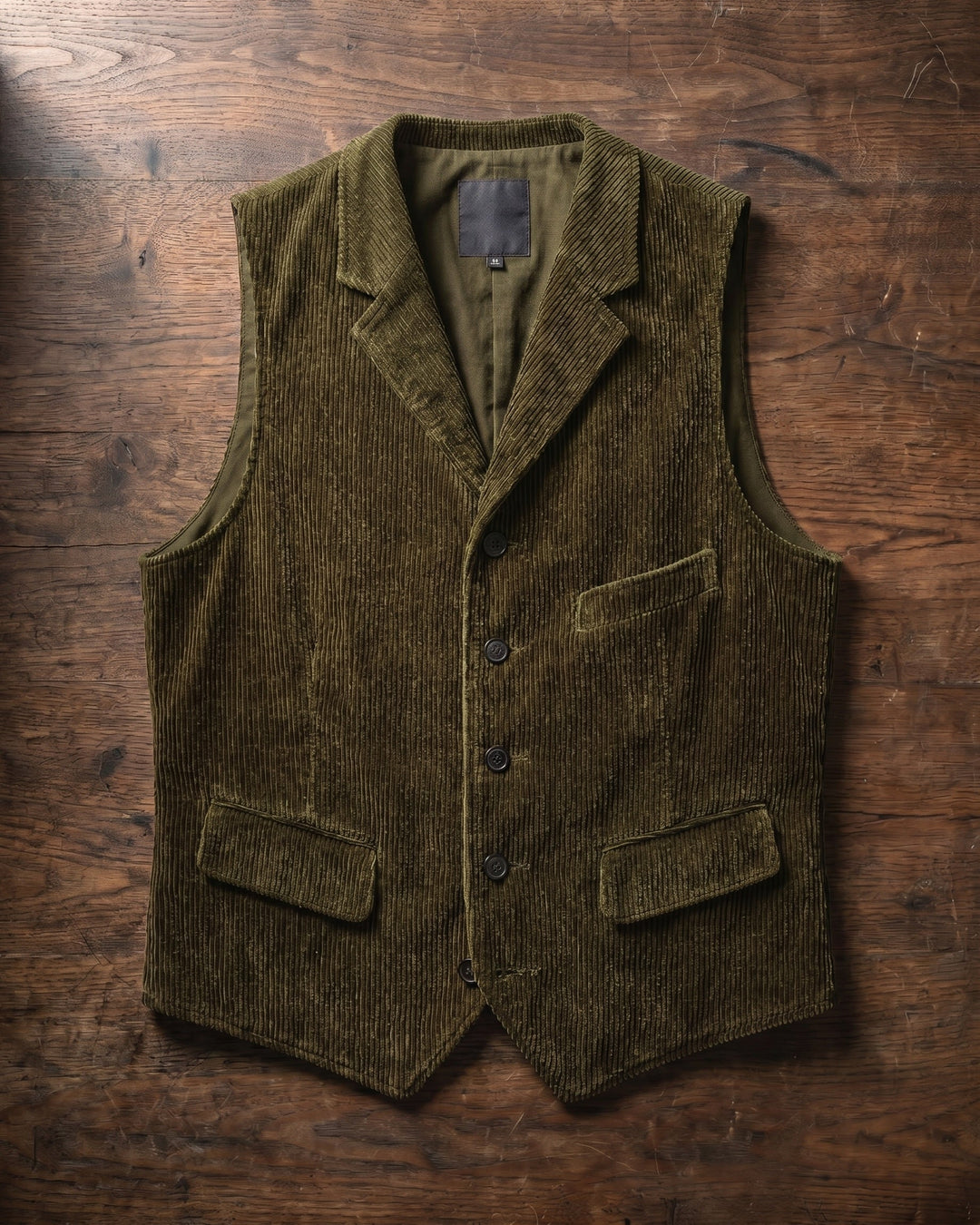 Giorgio | Wide Wale Corduroy Vest with Notch Lapel for Men