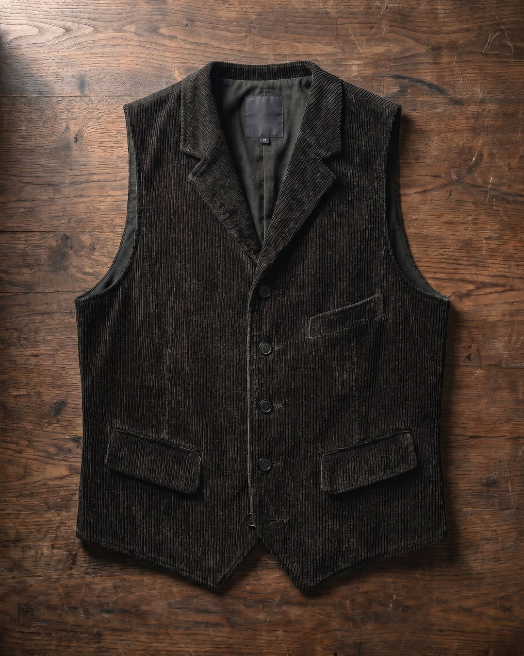 Giorgio | Wide Wale Corduroy Vest with Notch Lapel for Men