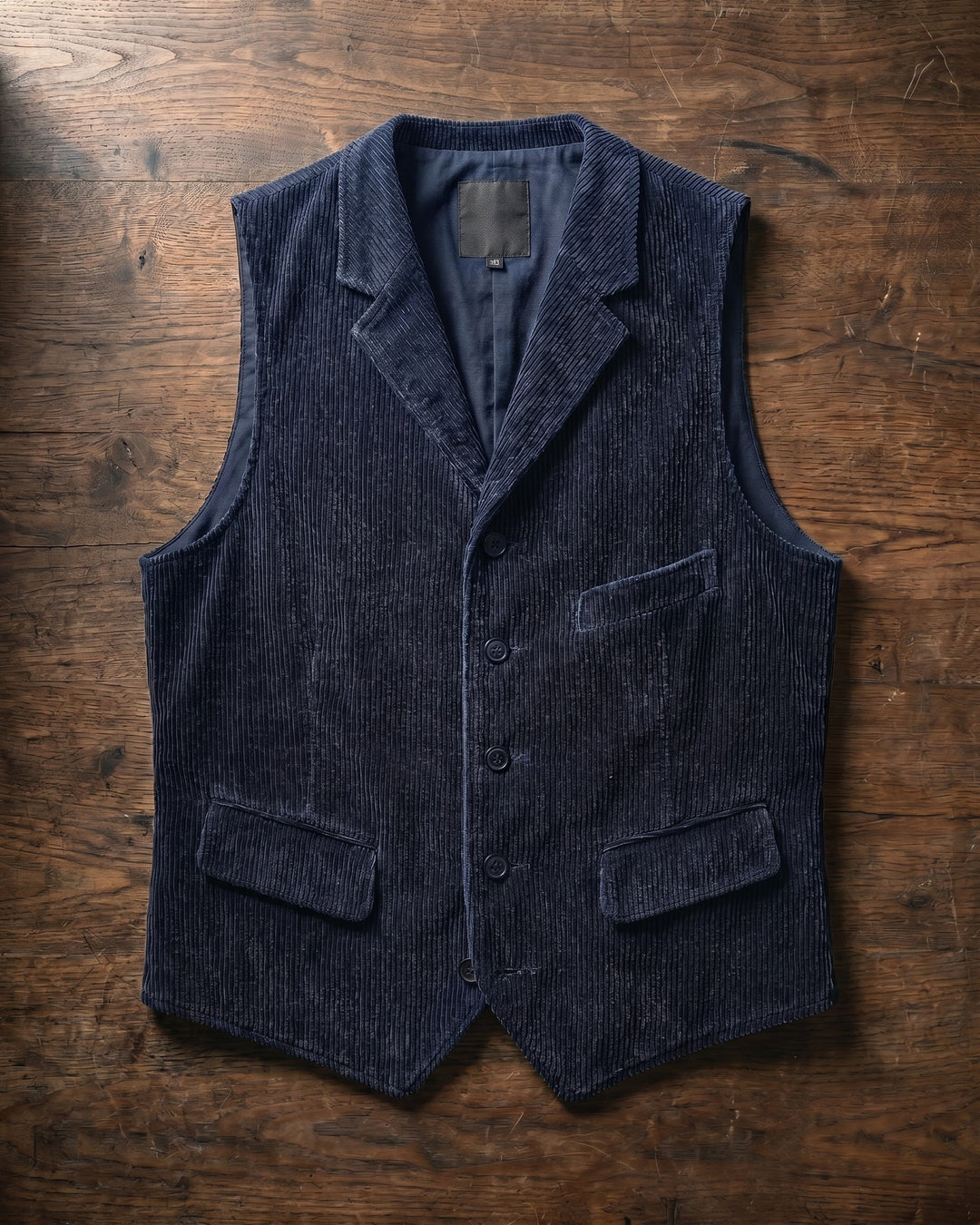 Giorgio | Wide Wale Corduroy Vest with Notch Lapel for Men