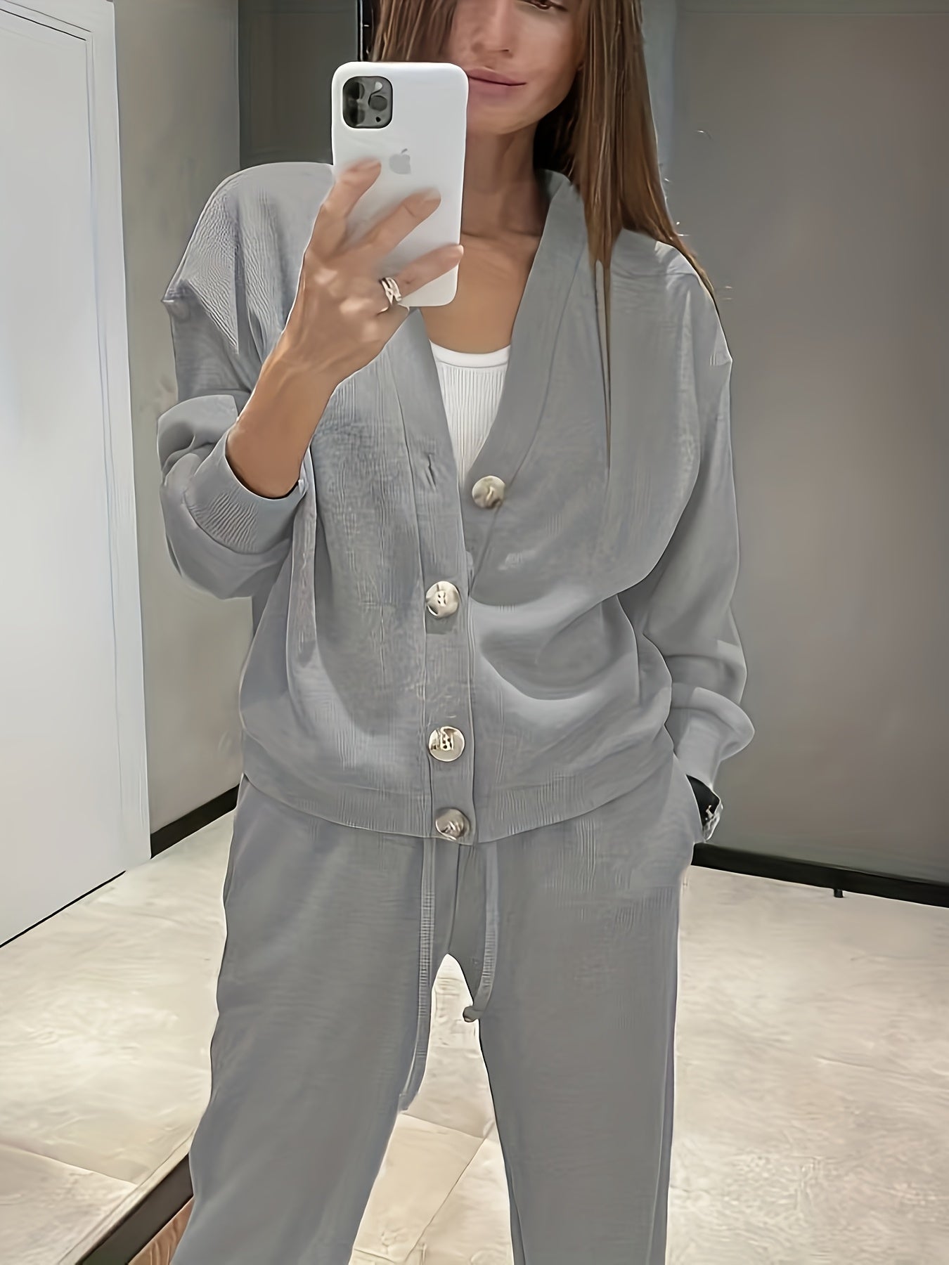 Zara - Soft Button-Front Jacket with Pants Set