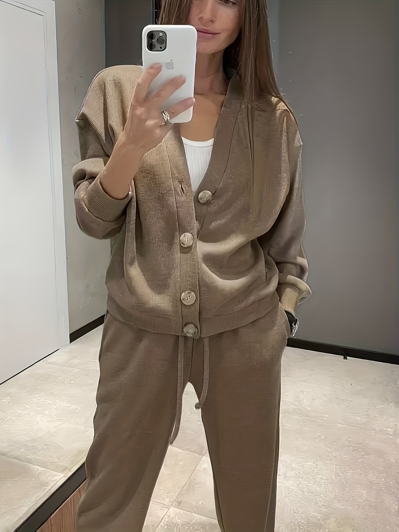 Zara - Soft Button-Front Jacket with Pants Set