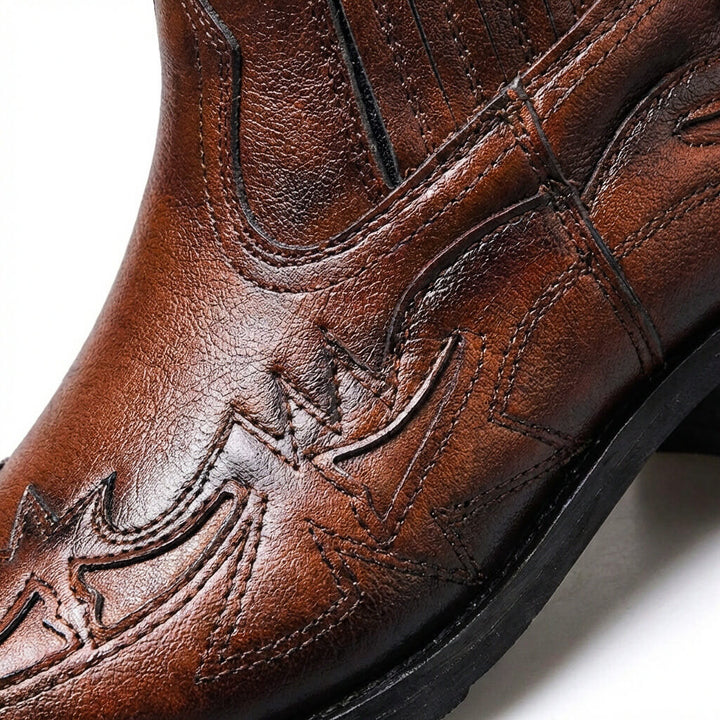 Beckett | Italian Leather Boots with Polished Vintage Finish for Men