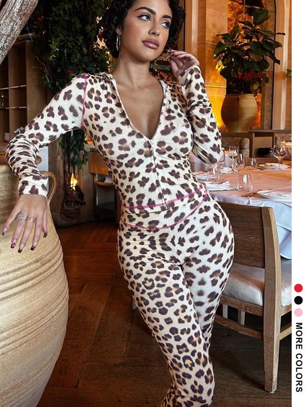 Livia | Zipper Crop Top and Trouser Two Piece Set for Women