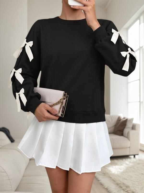 Marie | Colourblock Sweatshirt with Butterfly Knot Detail for Women