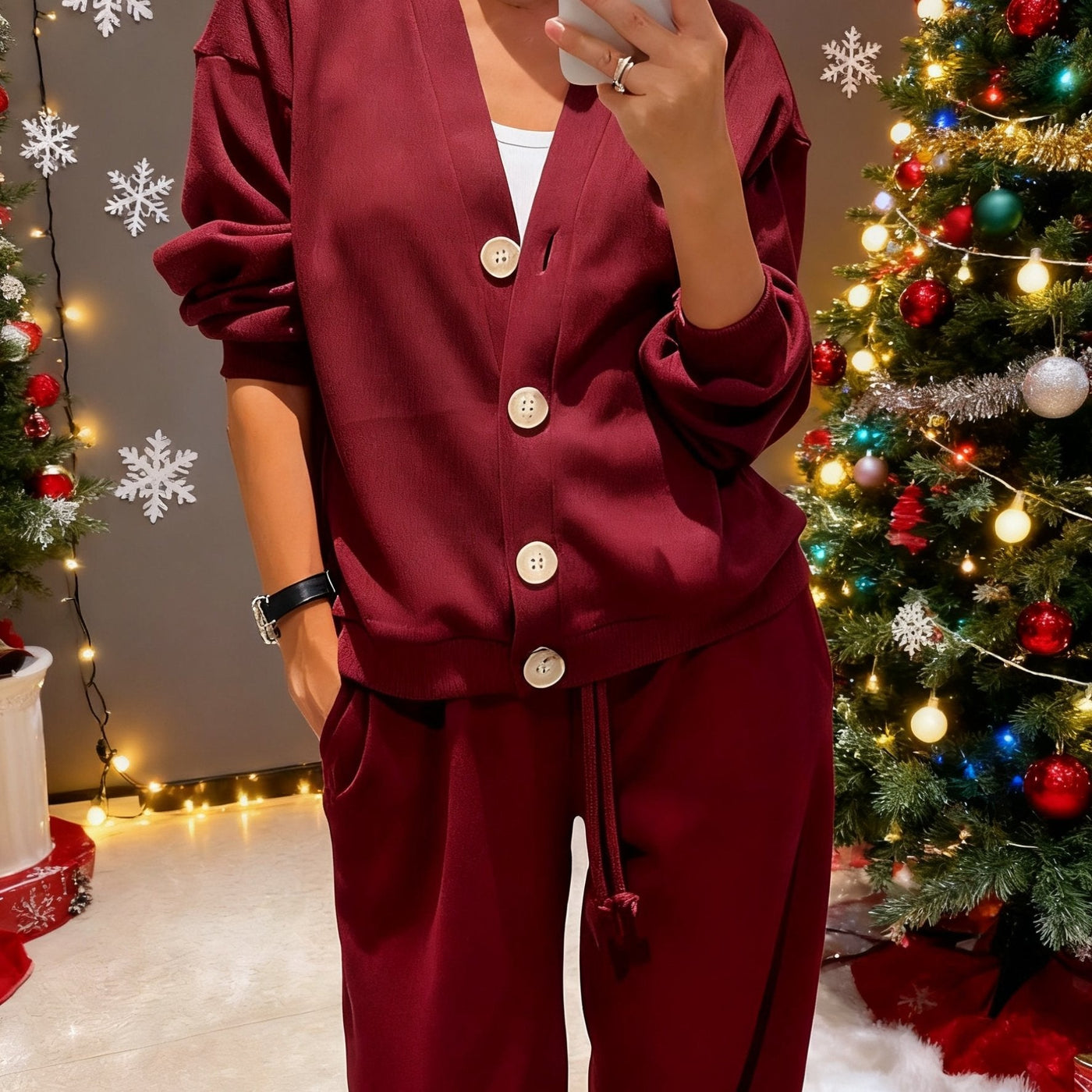 Zara - Soft Button-Front Jacket with Pants Set