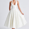 Renata - Jacquard Lace-Up Waist Maxi