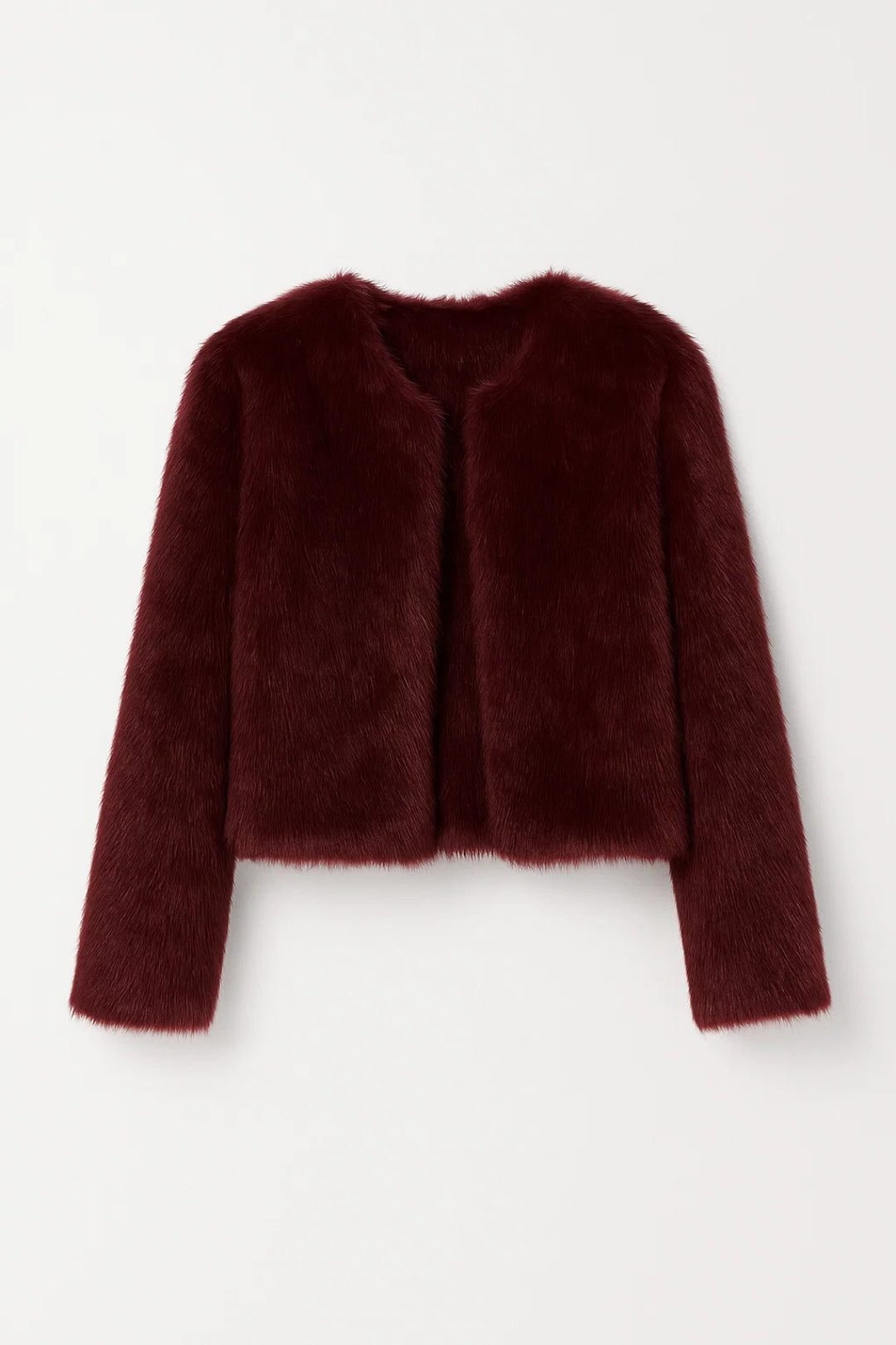 Cordelia | Cropped Faux Fur Shrug Jacket with Open Front for Women