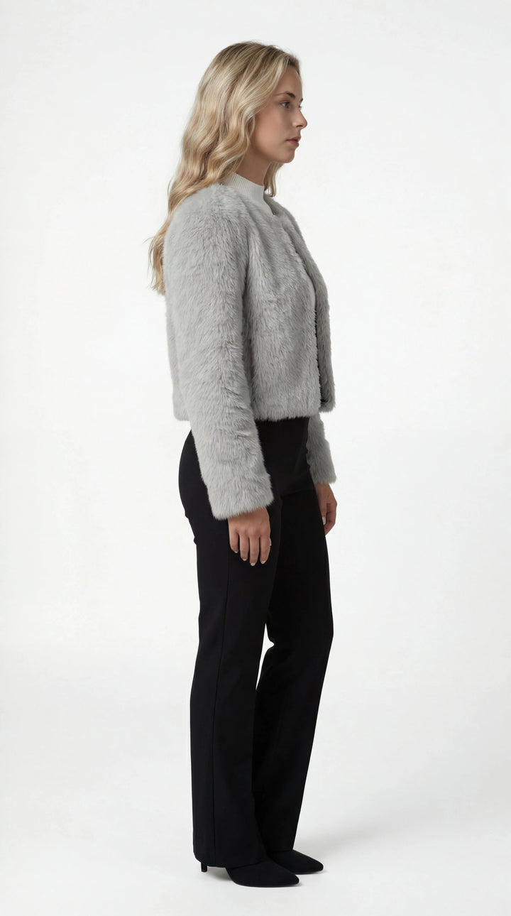 Cordelia | Cropped Faux Fur Shrug Jacket with Open Front for Women