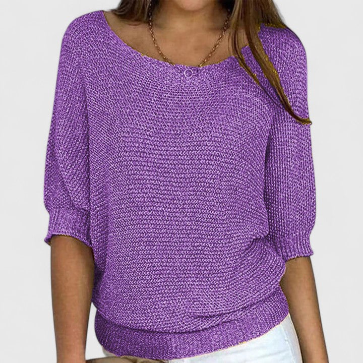 Marianne | Soft Knit Pullover with Lightly Tailored Waist for Women