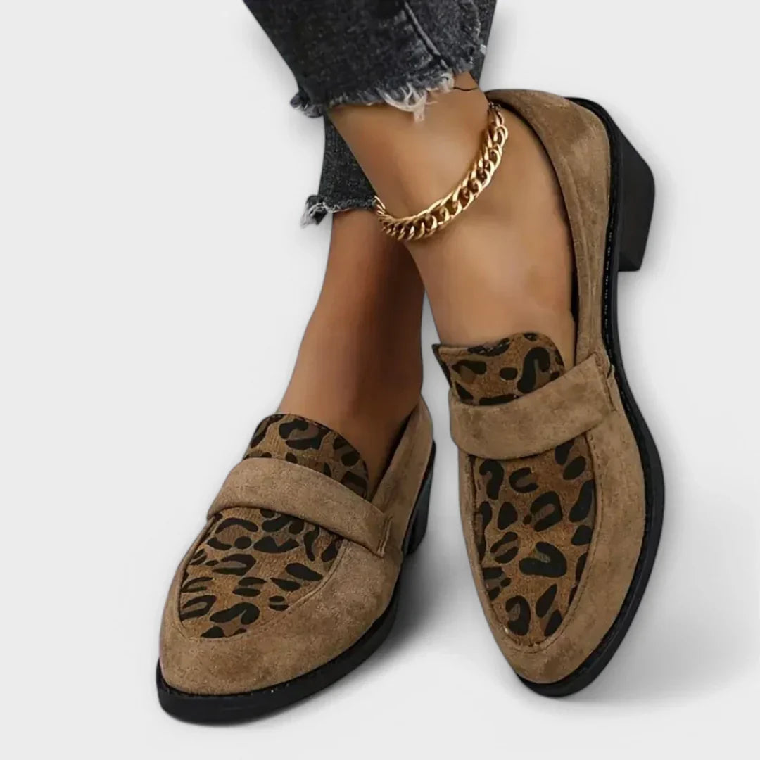Modern Leopard Look Orthopedic Loafers