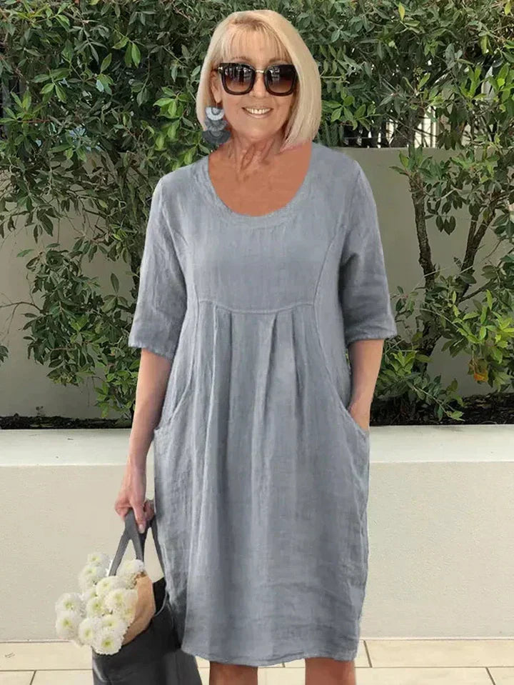 Liese - Loose Cotton Dress With Pocket