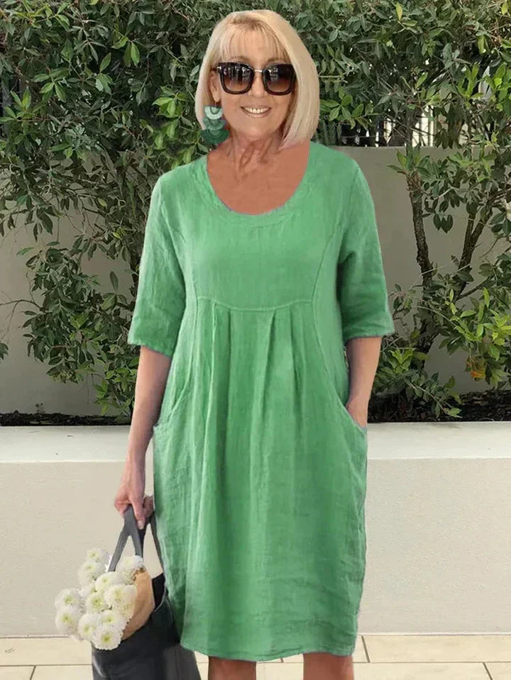 Liese - Loose Cotton Dress With Pocket