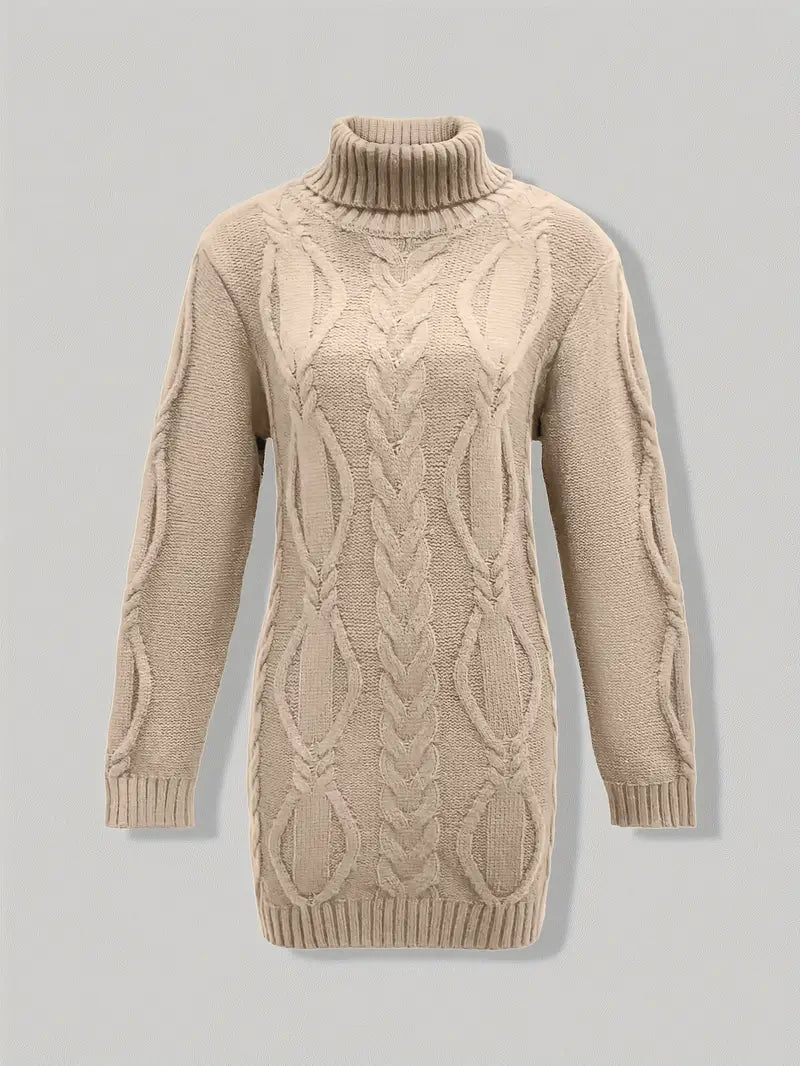 Valéria | Long Winter Cable-Knit Sweater