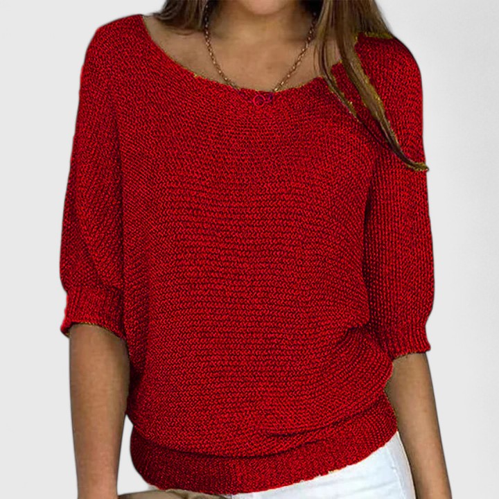 Marianne | Soft Knit Pullover with Lightly Tailored Waist for Women