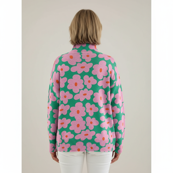 Claire | Floral Knit Sweater with Breathable Warm Fabric for Women