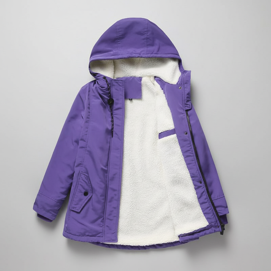 Anne | Thick Winter Coat with Hood and Quilted Lining for Women