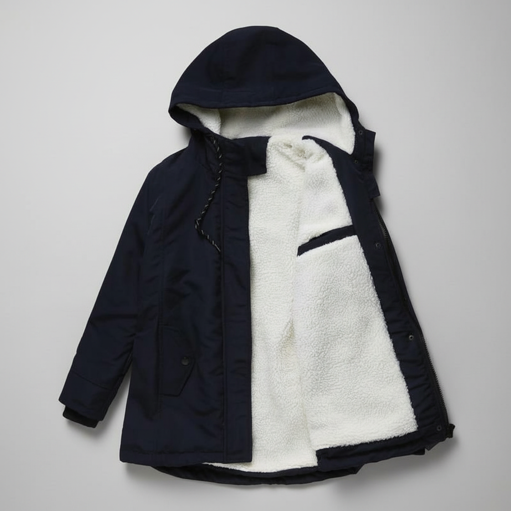 Anne | Thick Winter Coat with Hood and Quilted Lining for Women