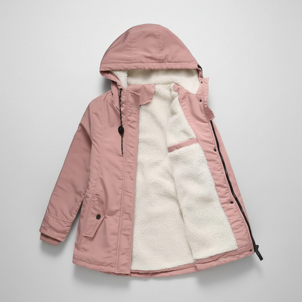 Anne | Thick Winter Coat with Hood and Quilted Lining for Women